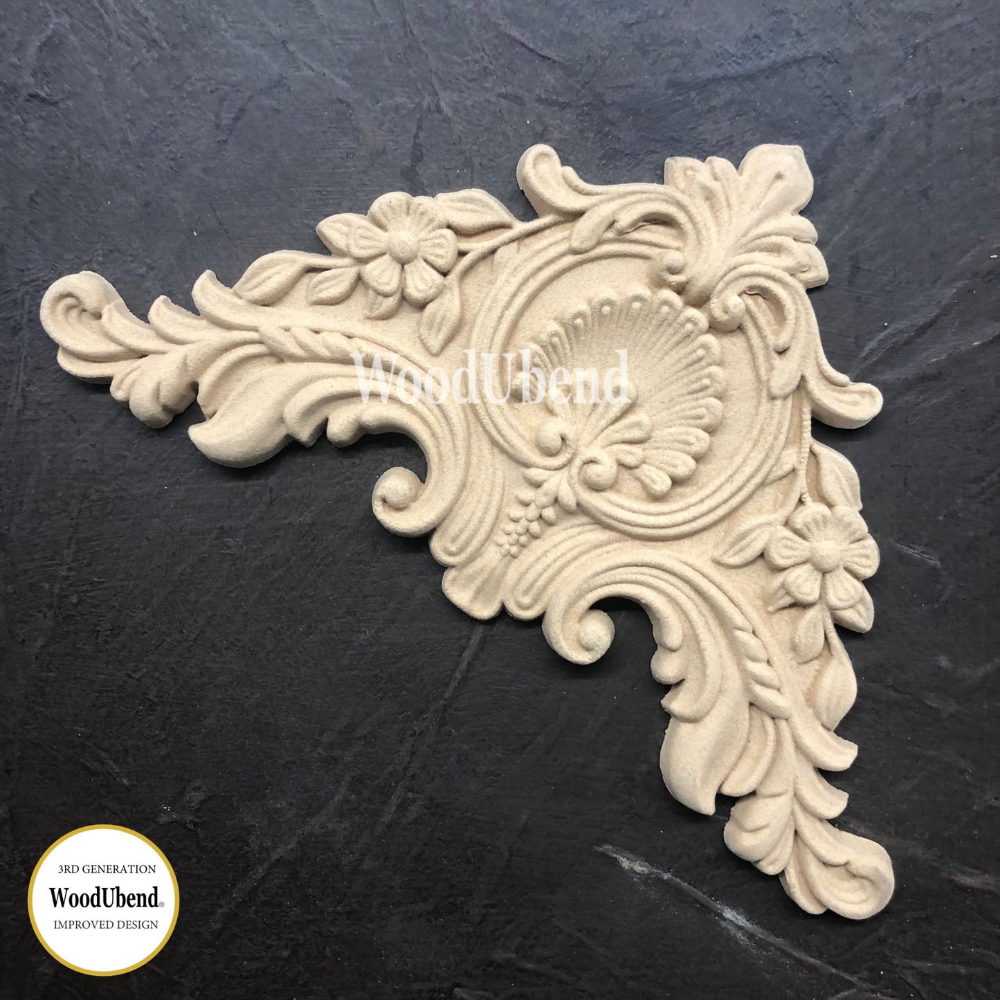 WoodUbend, Pack Of Two, Decorative Plumes, Accents, Baroque Style, WUB1354, 6.7 × 4.33 in