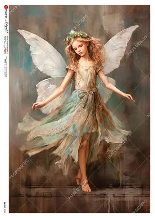 Paper Designs, 2024 Spring Release, Fairy in the Wind, Rice Paper, Decoupage, Mixed Media, 0109, A4 8.3" X 11.7" Paper Designs