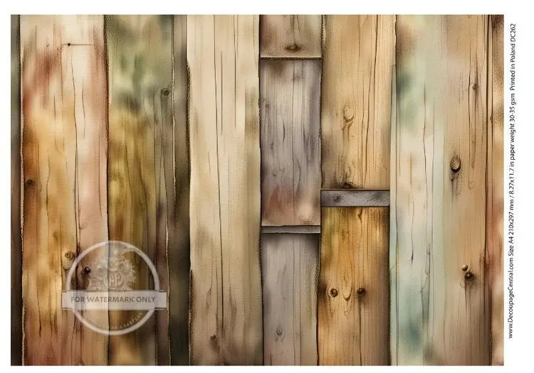 Decoupage Central, Shiplap, Weathered, Wood, Background, Wallpaper, DC262, Rice Paper, Decoupage, Mixed Media, A4 8.27x11.69 Decoupage Central