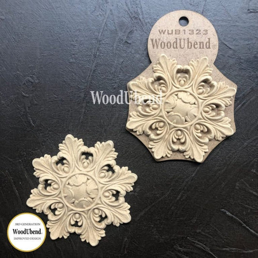 WoodUbend, Baroque Centerpiece, Medallion, Pack of Two, WUB1323, 9.6 cm, 3.77"