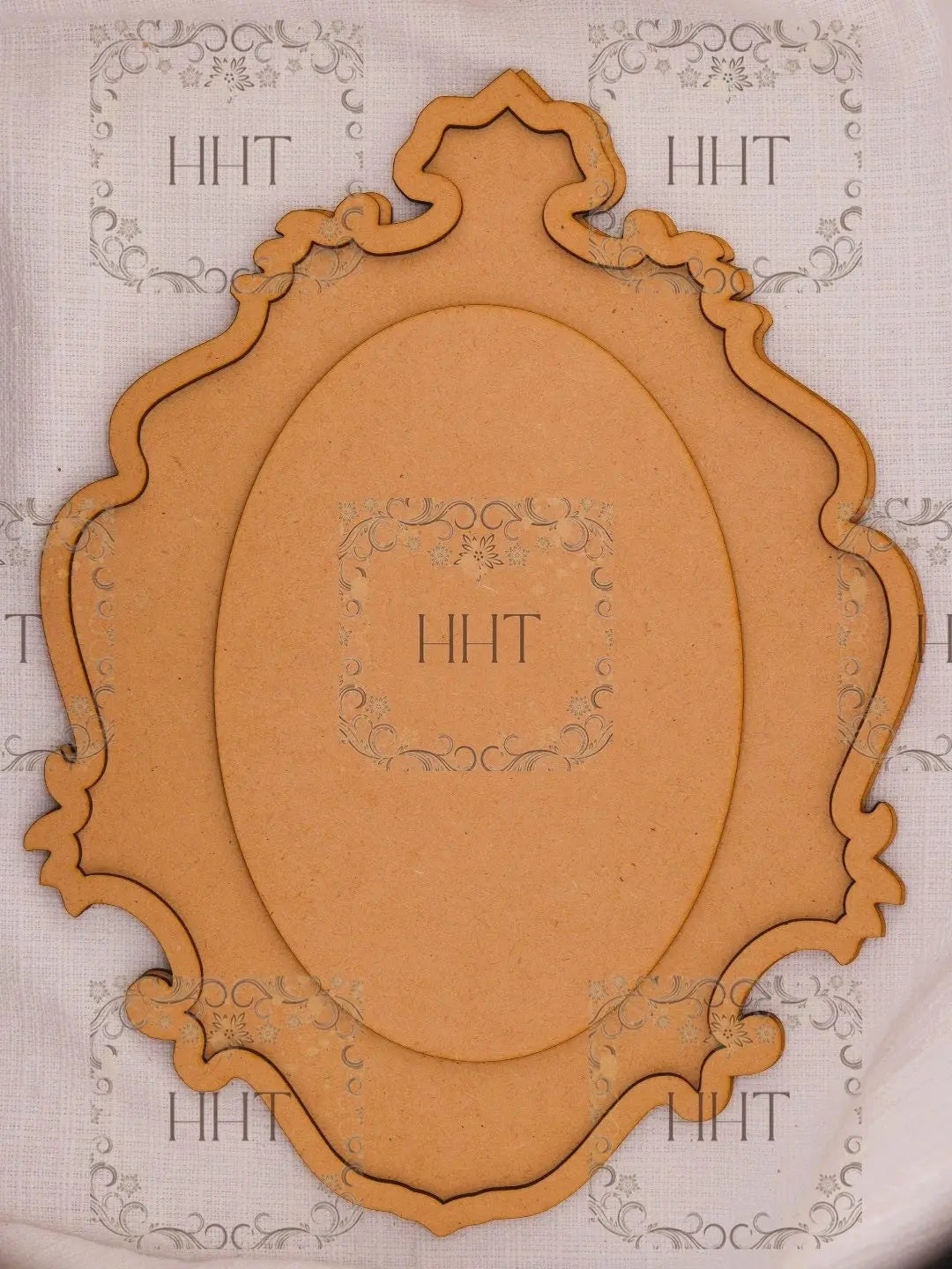 Laser Cut MDF, Blank, Base, Plaque, Vintage Style, Panel, Canvas, with Frame, Overlay, 3 Pieces, Decoupage Mixed Media 9" x 12", 1/8 Handcrafted Holiday Traditions