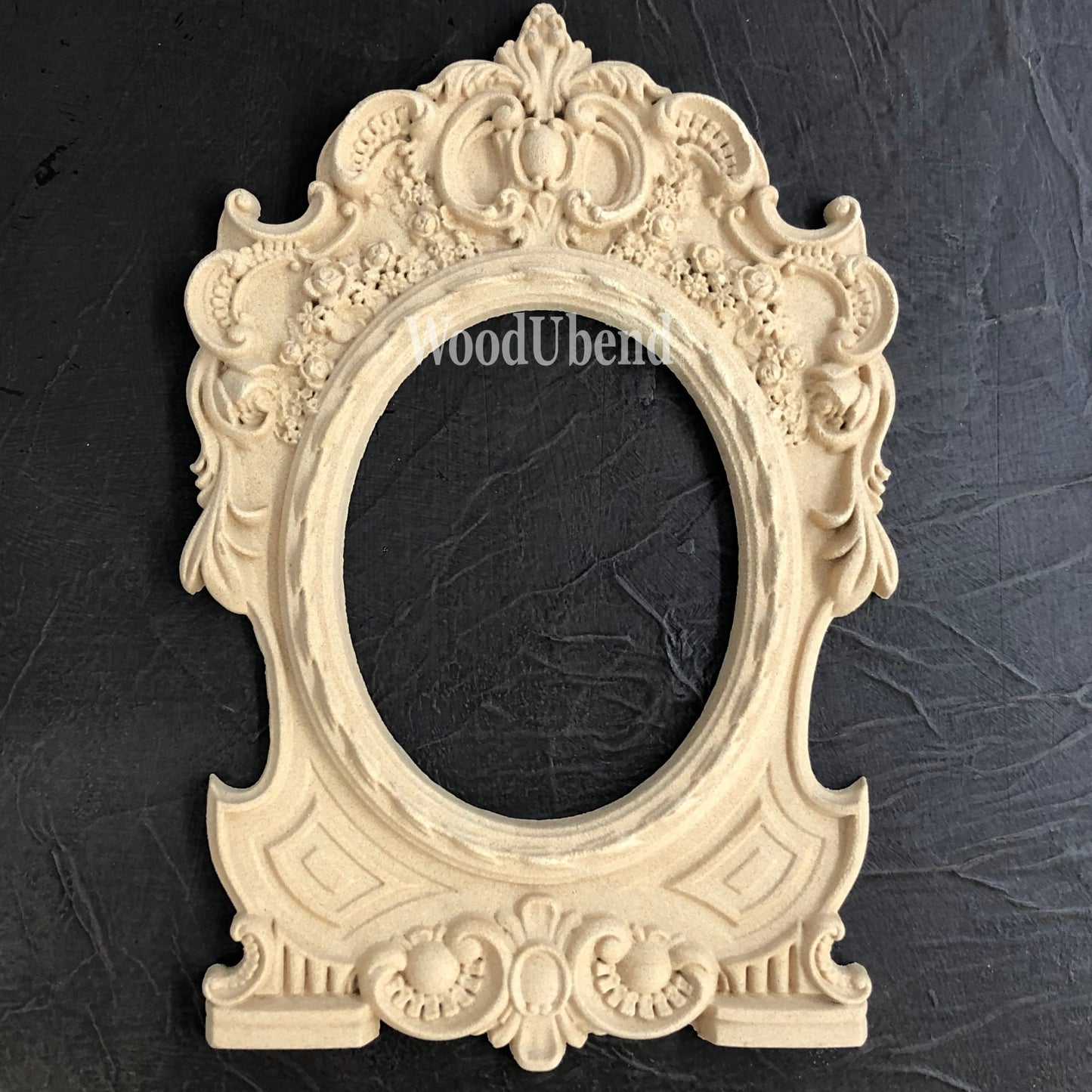 WoodUbend, Pack Of Two, Large, Applique Ornate Frames with Pediment, Decorative, Plaques, Vintage Style, WUB6114, 7" x 10.25"