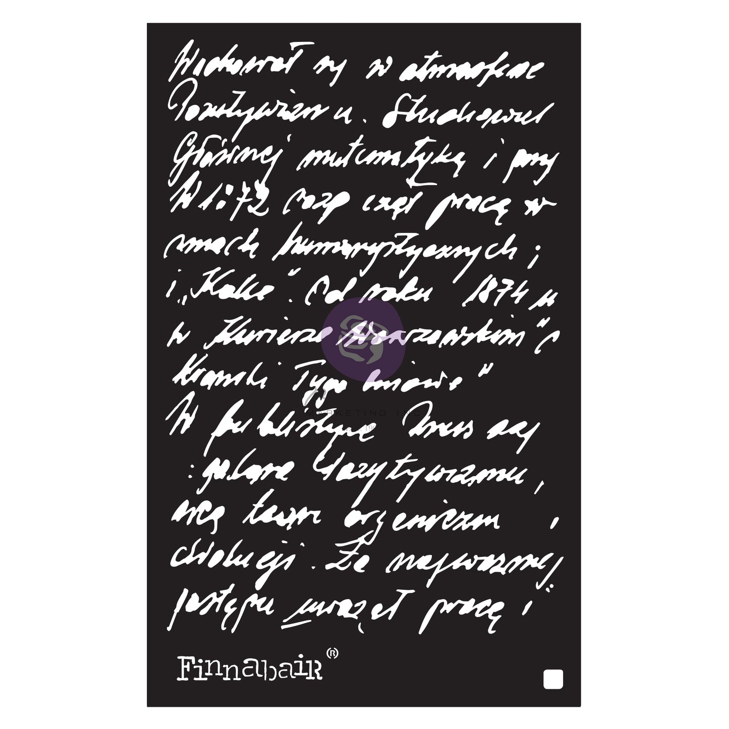 Finnabair, Decor Stencil, Ghostwriter, 6″x9″, Laser cut 16 mil Mylar