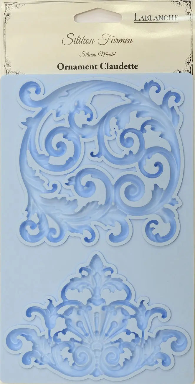 LaBlanche, Silicone Mould, Mold, Limited Edition, Ornament Claudette, Scrolls, Flourishes, Food Safe, Silicone Mold, 12.7 x 20.3 cm LBMF058 LaBlanche
