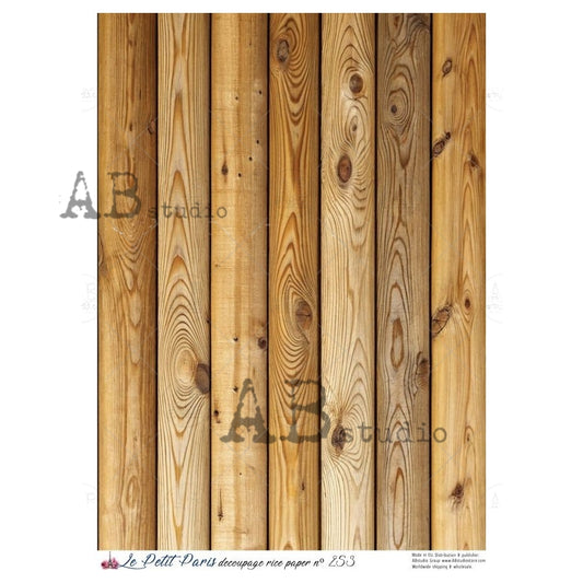 AB Studio, Rice Paper, Christmas, La Petit Paris, Rustic Wood Slats, Background, A4 8.27 x11.69, Mixed Media, Decoupage NO253