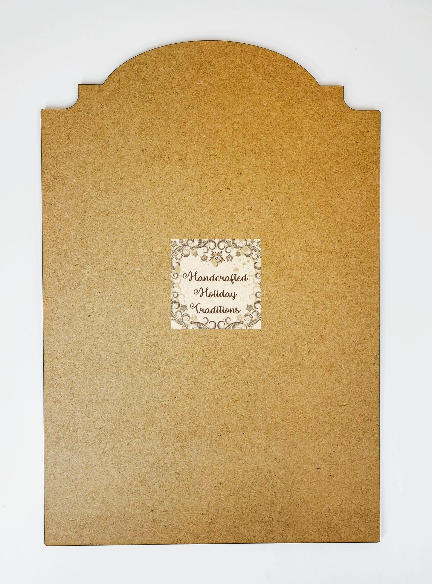 Laser Cut MDF Wood Unfinished Base Blank for Decoupage, Vintage Style Plaque, Mixed Media Craft Panel, 8"w x 12"h, Ready to Paint