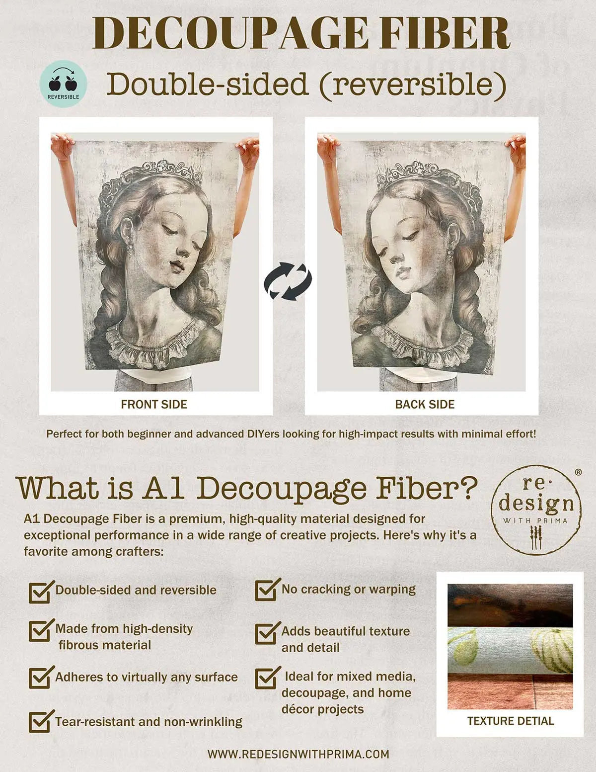 Re-Design with Prima, Decoupage Fiber Paper Set, Serene Wilderness, Black and White, Landscape, 1 sheet, 23.4″x33.1″ Re-Design with Prima