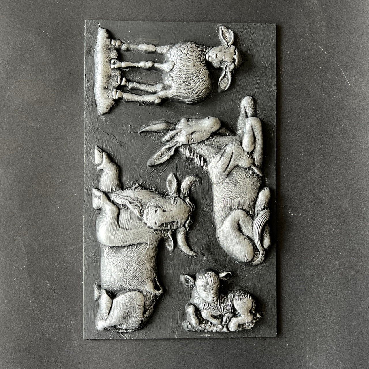 Laser Cut, MDF, Nativity Scene Shelf Sitters Kit, Mary, Joseph, Baby Jesus, Animals, Decoupage Queen Holy Family Mold Blank Bases, Christmas