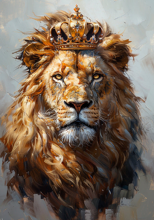 Reba Rose Creations, Rice Paper for Decoupage, Mixed Media, Royal King, Lion, Crown, 1050, A4 8.27 X 11.6