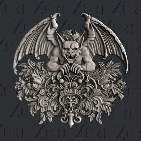 Zuri Silicone Mould Gargoyle Set 2 | Vintage Style Decorative Mold for Resin Clay Halloween Crafts | 6-inch Guardian Sculpture