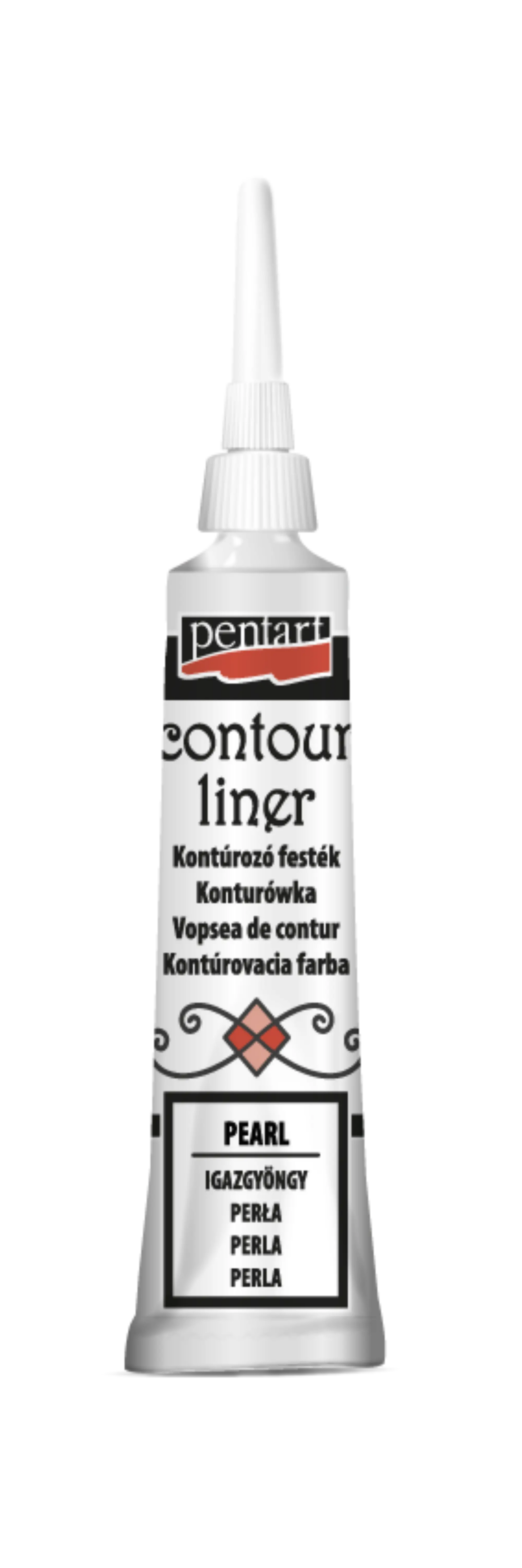 Pentart, Contour liner, 20 ml Blue, Green, Red, Black, Transparent, Pearl, Paint Pen, Water Based, 3d, Dimensional Pentart