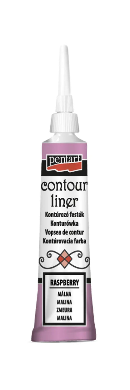 Pentart, Contour liner, 20 ml Raspberry, Punch Pink, Eggplant, Lead, Paint Pen, Water Based, 3d, Dimensional Pentart