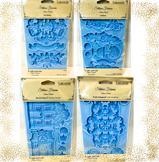 Limited Edition LaBlanche Silicone Moulds, Ornate Trims, Houses, Medallions, Accents, Vintage Style Decorations, Food Safe, Resin, Clay