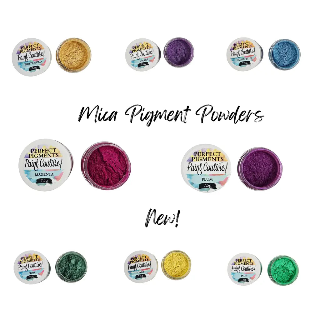 Paint Couture, Perfect Pigments, New 2026, Fine Mica Powder, Non-toxic, Shimmery, Purples, Green, Yellow, Magenta, Metallic, 1/4 oz, 7.5 g Paint Couture!