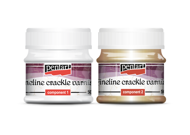 Pentart Fineline Crackle Varnish – 2 Component Set