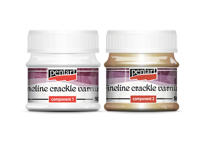Pentart Fineline Crackle Varnish – 2 Component Set