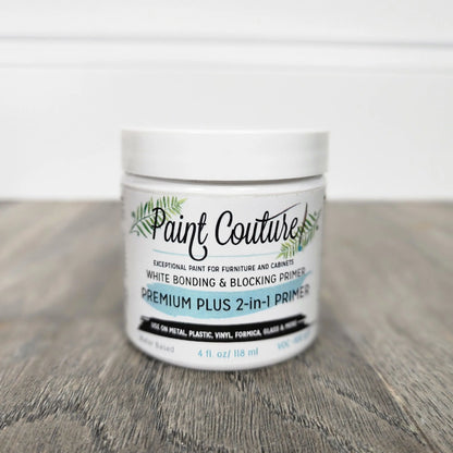Paint Couture, Premium Plus 2-in-1, White, Bonding and Blocking Primer, 4 oz, Paint Couture!