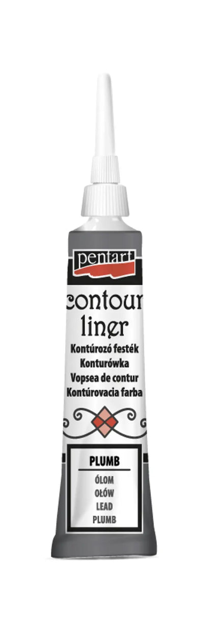 Pentart, Contour liner, 20 ml Raspberry, Punch Pink, Eggplant, Lead, Paint Pen, Water Based, 3d, Dimensional Pentart