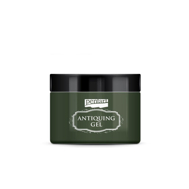 Pentart Antiquing Gel, 150 ml, Umber, Patina Blue, Patina Green, White, Ocher, Brown, Olive, Black, Aged Effect