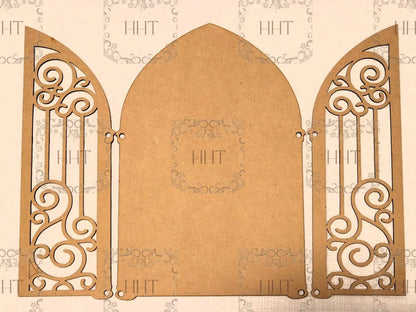 Laser Cut, MDF, Vintage Style, 3 piece, Gate, Triptych, Table Top, Screen, Base, Blank, Plaque, Panel, Decoupage, Mixed Media, Crafts Handcrafted Holiday Traditions
