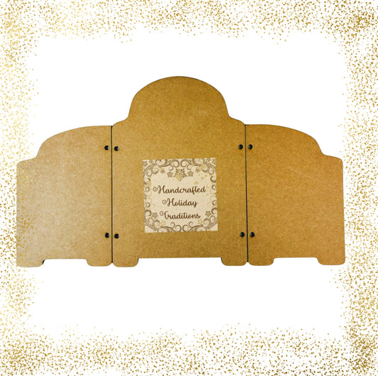 Laser Cut MDF Vintage Style Triptych Blank Panel for Decoupage, Mixed Media, Home Decor, Table Top Screen, 3 Piece Craft Base