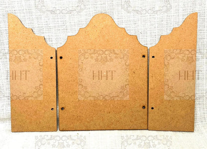 Laser Cut, MDF, Vintage Style, 3 piece, Triptych, Table Top, Screen, Base, Blank, Plaque, Panel, Decoupage, Mixed Media, Crafts, 2 sizes Handcrafted Holiday Traditions