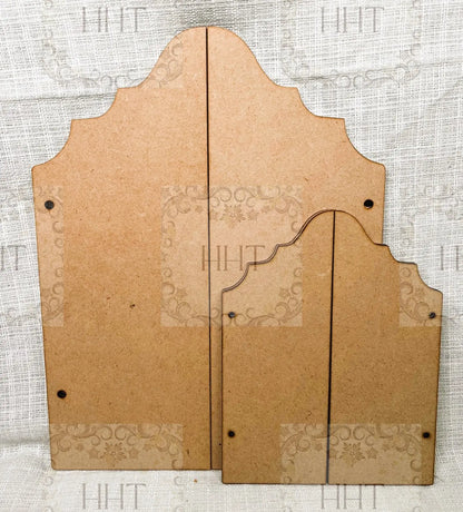 Laser Cut, MDF, Vintage Style, 3 piece, Triptych, Table Top, Screen, Base, Blank, Plaque, Panel, Decoupage, Mixed Media, Crafts, 2 sizes Handcrafted Holiday Traditions