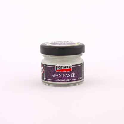 Pentart Wax Paste, Iridescent Metallic Finish, Chameleon Effect, 20 ml, Blue, White Gold, Violet, Green, Beeswax, Orange Oil