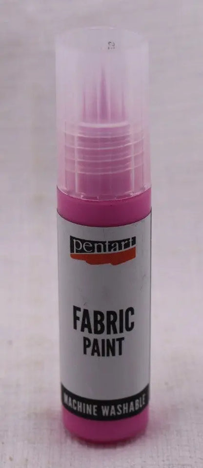 Pentart, Fabric, Textile, Leather, Paint, Pen, 20 ml Water Based, Washable, Pink, Rose, Dark Blue, Pearl White, Pine Green Pentart