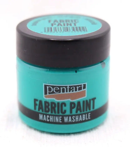 Pentart, Fabric, Textile, Leather, Paint, 50 ml Water Based, Washable, White, Pine Green, Black, Turquoise Blue, Turquoise Green, Purple Pentart