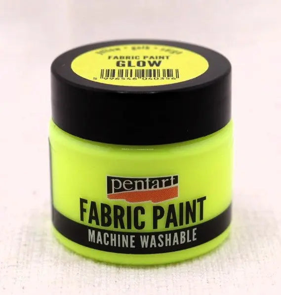 Pentart, Fabric, Textile, Glow in the Dark Paint, Water Based, Washable, Pale Green, Yellow, Pink, 30 ml, 3D Pentart