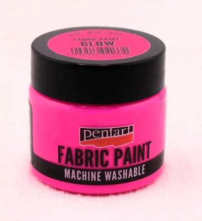 Pentart, Fabric, Textile, Glow in the Dark Paint, Water Based, Washable, Pale Green, Yellow, Pink, 30 ml, 3D Pentart