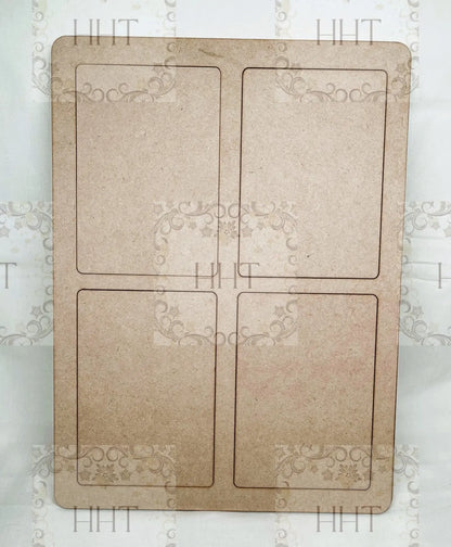 Laser Cut MDF, Interchangeable, Plaque, Panel, Sign, Blank, Base, Frame, 4 openings, 6 piece, Decoupage Mixed Media, Crafts Handcrafted Holiday Traditions