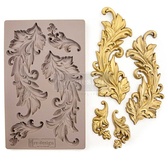 Redesign with Prima, Victorian Adornments, Baroque, Swirls, Flourishes, Decorations, Silicone Mold, 5″X8″, Craft Supplies