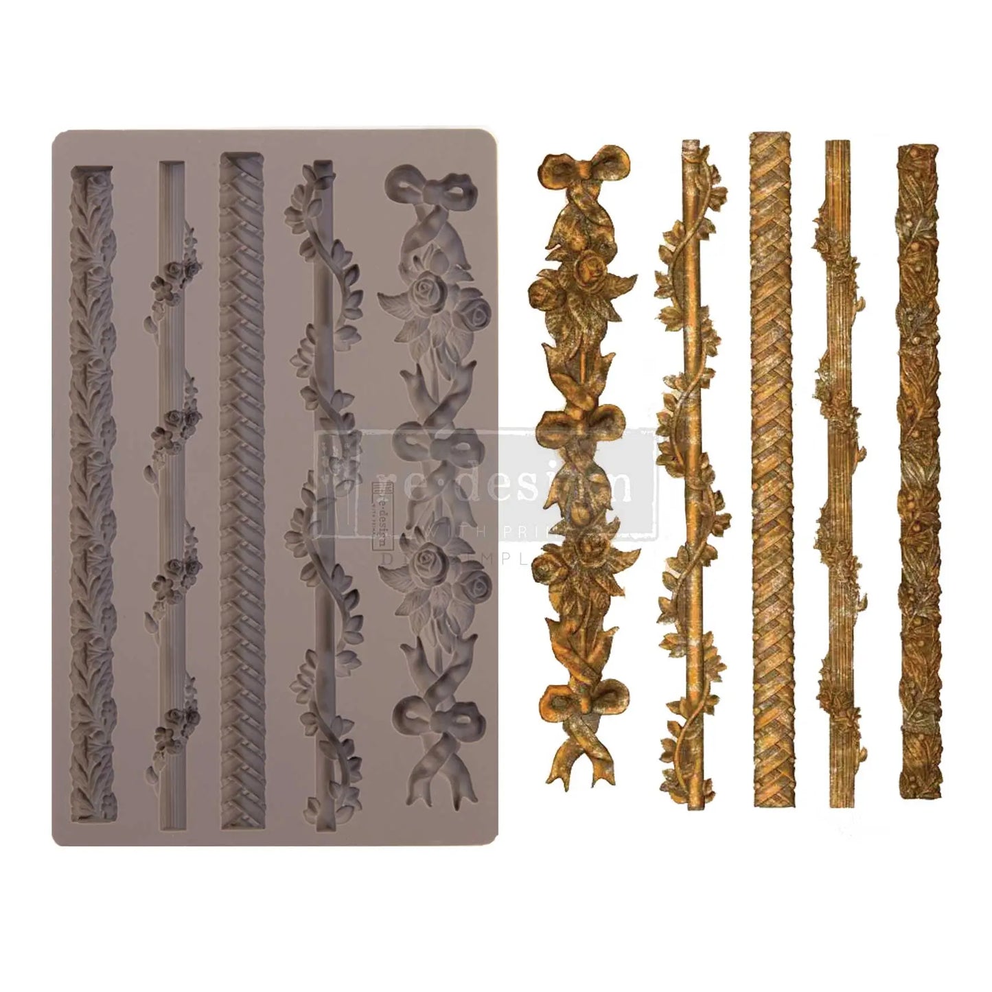 Re-Design with Prima, Decor Moulds, Sicilian Borders, 1 pc, 5″x8″x8mm, Decorations, Silicone Mold, Food Safe, Craft Supplies Re-Design with Prima
