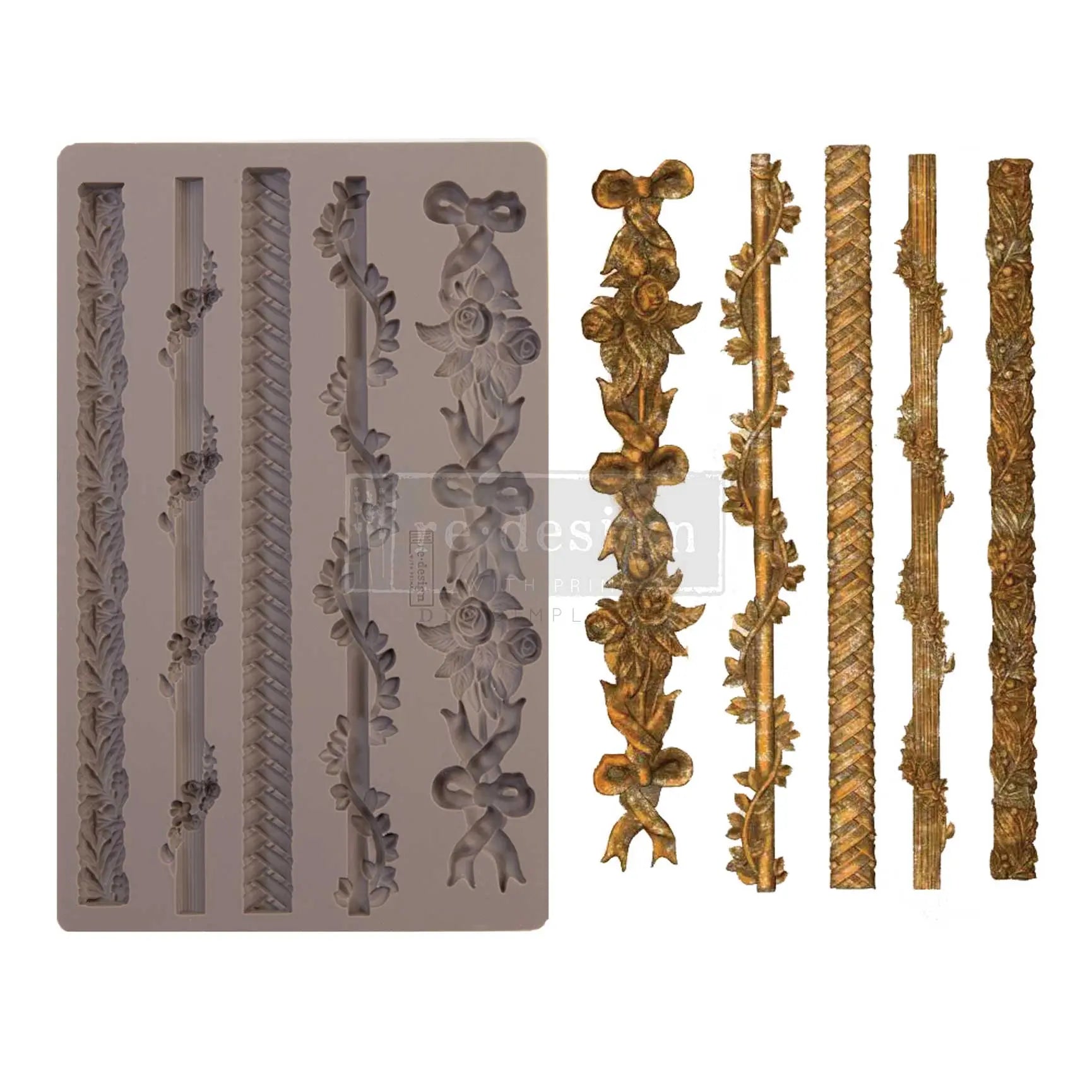 Re-Design with Prima, Decor Moulds, Sicilian Borders, 1 pc, 5″x8″x8mm, Decorations, Silicone Mold, Food Safe, Craft Supplies Re-Design with Prima