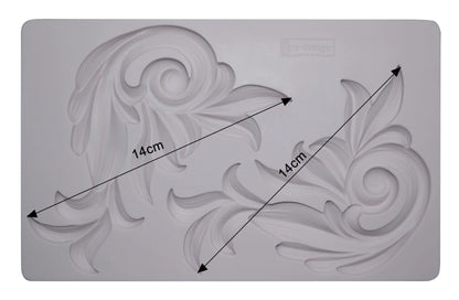Re-Design with Prima, Antique Scrolls, Mould, Decorations, Food Safe, Silicone Mold, 5" x9" x 1/4" Re-Design with Prima