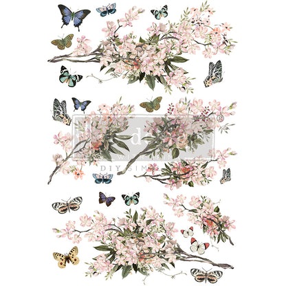 Re-Design with Prima, Decor Rub on Large Transfers, Blossom Botanica, Pink Flowers, total sheet size 24″x35″, cut into 4 sheets Re-Design with Prima