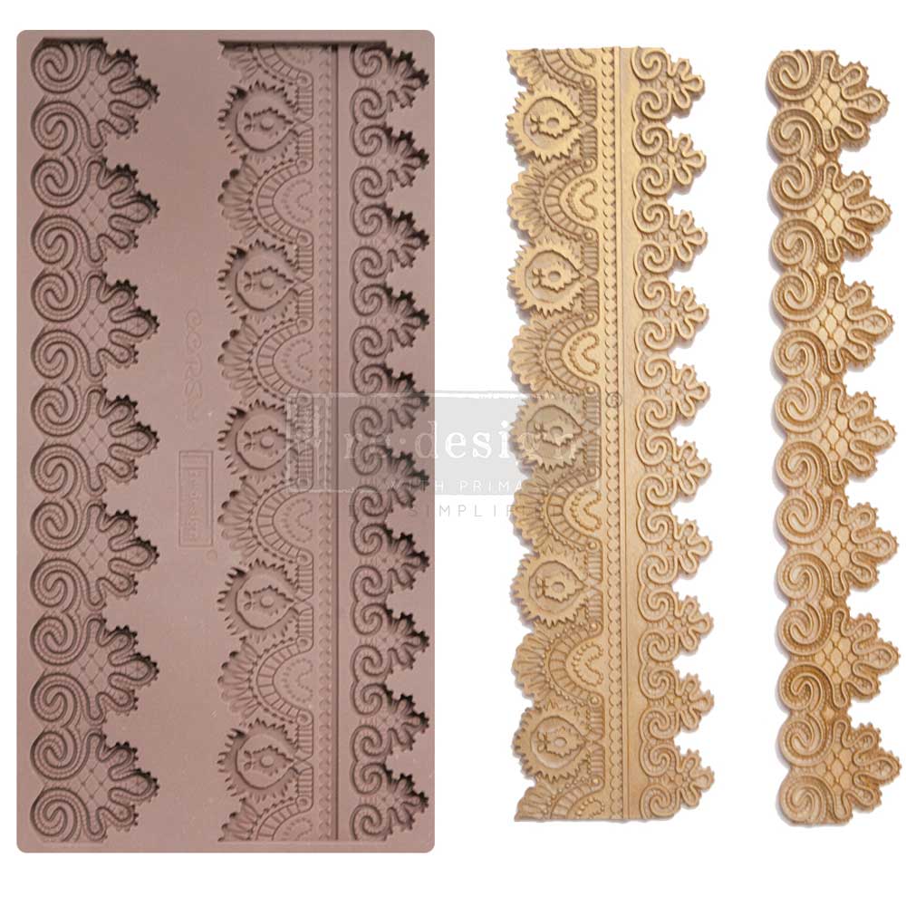 Redesign with Prima, Border Lace II, Silicone Mold, 5″X8″X8, Trim, Border, Craft Supplies