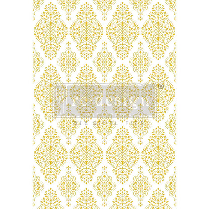 Re-Design with Prima, Decor Rub on Tube Transfer, Kacha Gold Damask, 24″X35″, Shabby Chic, Elegant, French Inspired Re-Design with Prima