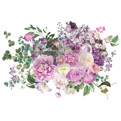 Re-Design with Prima, 2 sheets, Large Decor Transfers, Morning Purple, Floral, Roses, Shabby, Chic, Kacha, 24″x35″ Re-Design with Prima