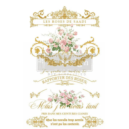 Re-Design with Prima, Decor Transfers, Les Roses, Floral, Roses, Shabby, Chic, Romantic, French Script, Kacha Re-Design with Prima