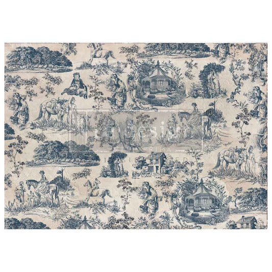 Re-Design with Prima Kacha Decoupage Fiber Pack, Toile de Jouy, French Inspired, Mixed Media, A1 23.4" x 33.1" Re-Design with Prima