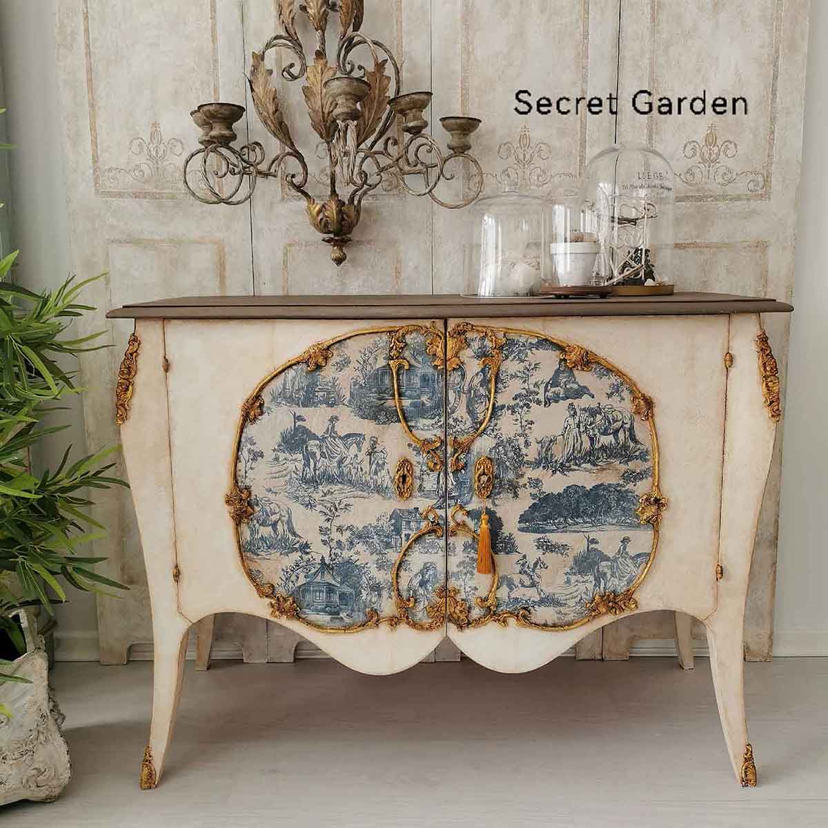 Re-Design with Prima Kacha Decoupage Fiber Pack, Toile de Jouy, French Inspired, Mixed Media, A1 23.4" x 33.1" Re-Design with Prima