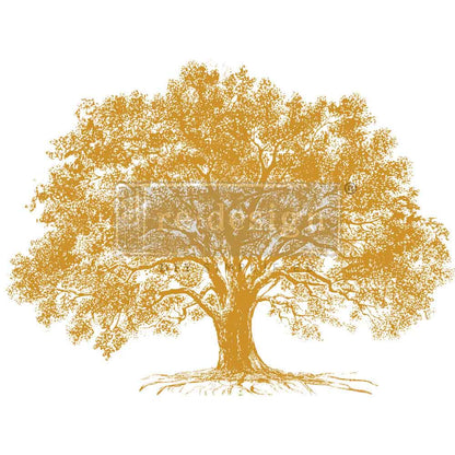 Re-Design with Prima, Decor Transfers, Gold Foil, Tree, Growth, Nature, Shabby, Chic, Kacha, total sheet size 18″x24″ cut in 2 sheets Re-Design with Prima