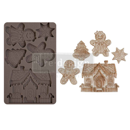 Re-Design with Prima, Limited Edition, Decor Mold, Festive Gingerbread Treats, 1 pc Holiday Collection, Food Safe, Silicone Mold, 5″X10″X8 Re-Design with Prima