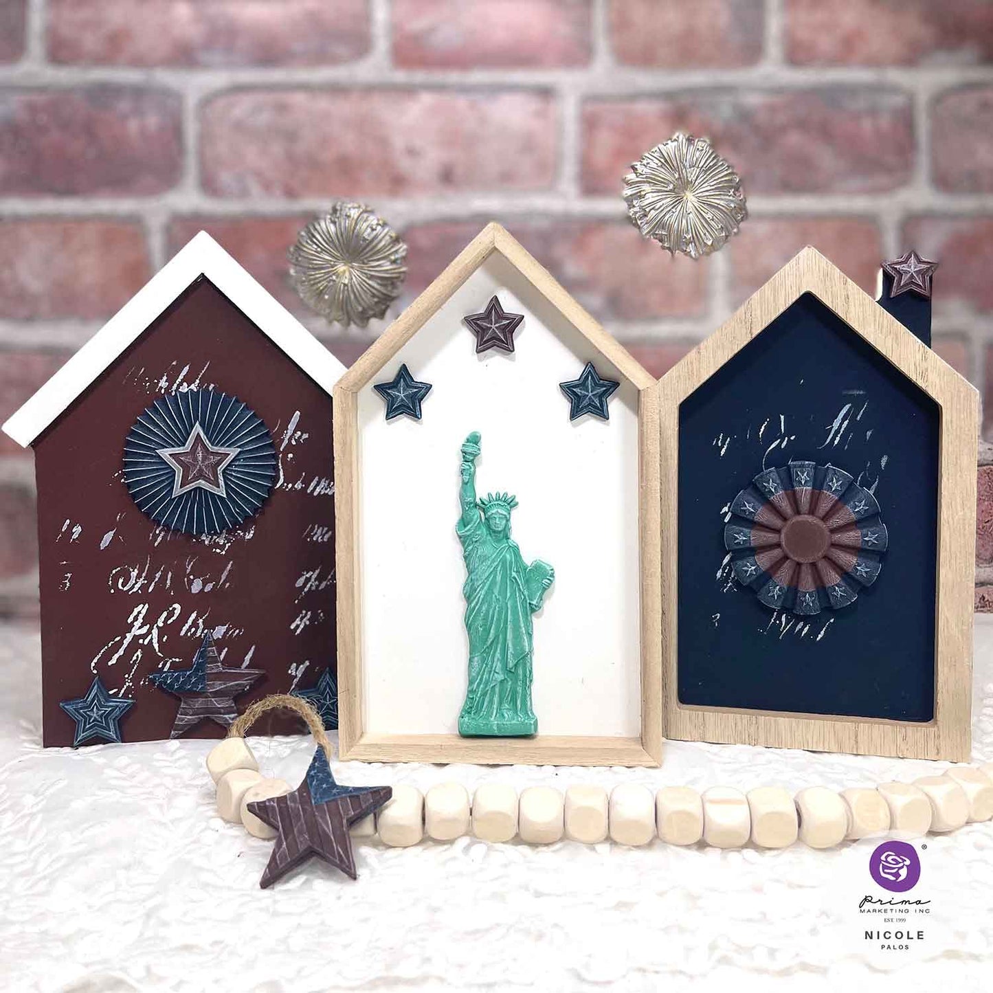 Re-Design with Prima Silicone Mold, Decor Moulds, Happy 4th of July, American Patriotic, 5″x8″x8mm, Food Safe