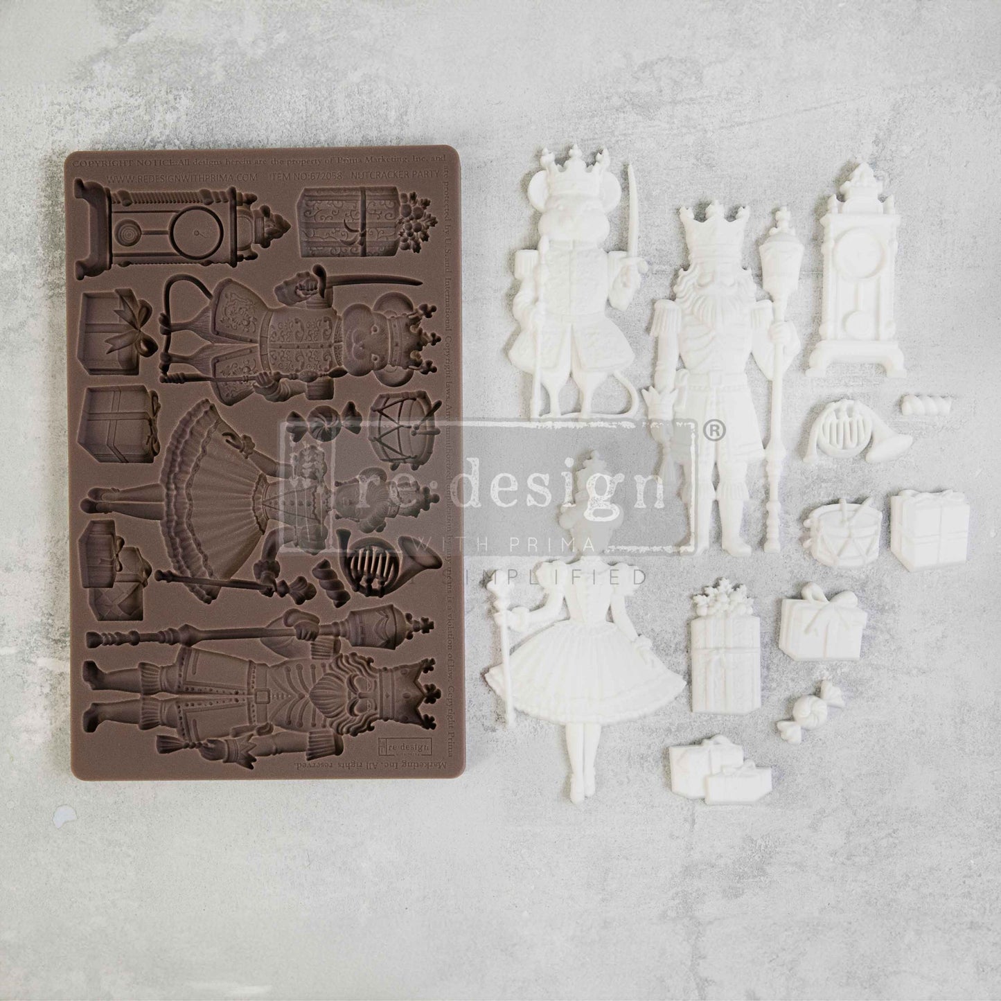 Redesign with Prima, 2024 Release, NUTCRACKER Party, Ballet, Ornaments, Decor Christmas Mould, Mold, 8.00 × 5.00 × 0.31 in, Food Safe