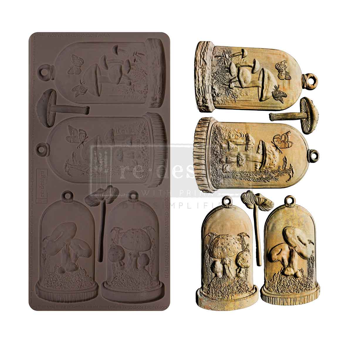 Re-Design with Prima, Enchanted Shroom, Decor Mold, Whimsical, Mushroom, Cloche, Domes, 5″X10″, Decorations, Silicone, Food Safe