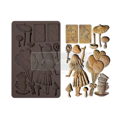 Re-Design with Prima, Decor Moulds, Whimsy Craft Chronicles, Lost in Wonderland, 1 pc, 5″x8″x8mm, Silicone Mold, Food Safe, Craft Supplies Re-Design with Prima